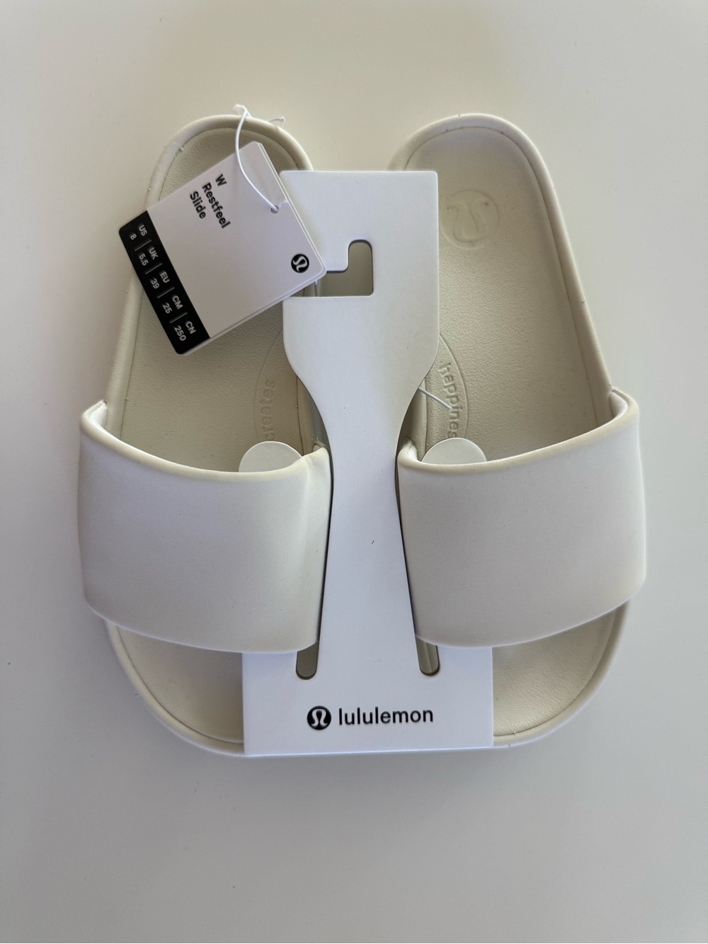 Lululemon Restfeel Slide Sandals Light Ivory Cream Size 8 Brand New w Tags